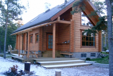 Log houses