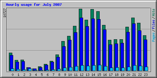 Hourly usage for July 2007