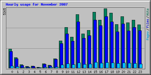 Hourly usage for November 2007